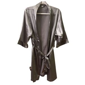 Grey satin robe
